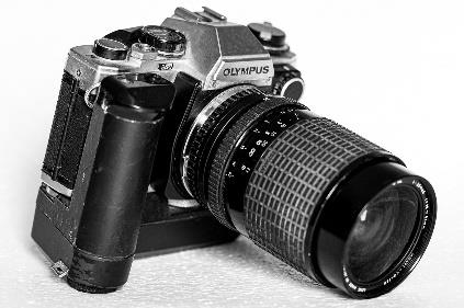 Minha Olympus OM 10 com o motor drive